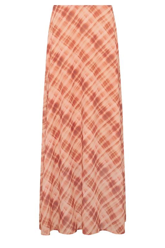 LTS Tall Women's Pink & Orange Abstract Check Maxi Skirt | Long Tall Sally 6