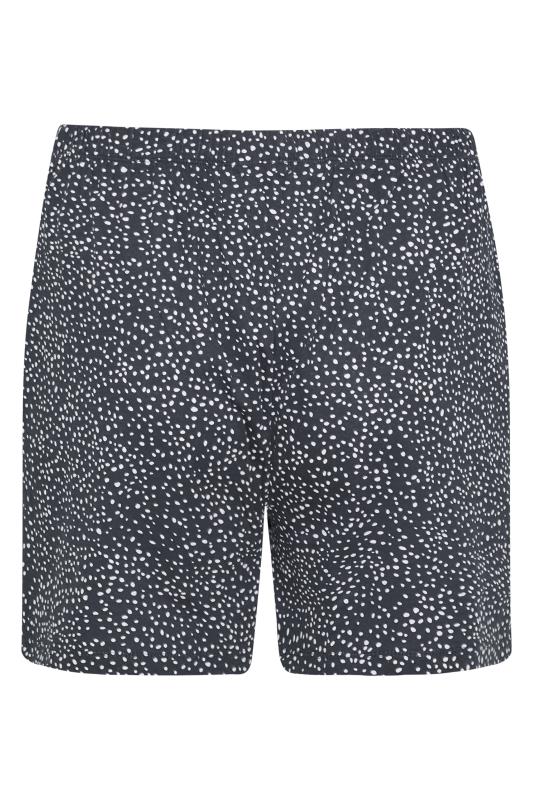 Plus Size Navy Blue Spot Print Pyjama Shorts | Yours Clothing  7