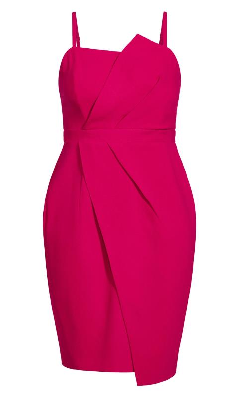 Evans Bright Pink Pleat Detail Mini Dress 9
