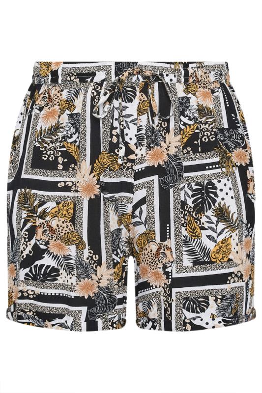 LIMITED COLLECTION Plus Size Black Leopard Print Crinkle Shorts | Yours Clothing 6