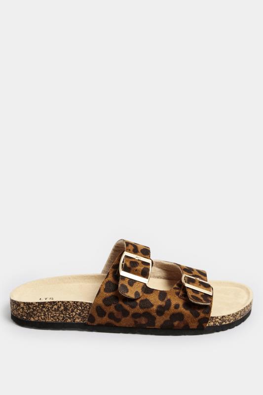 Brown Leopard Print Moulded Footbed Sandals In Extra Wide EEE Fit | Yours Clothing 3