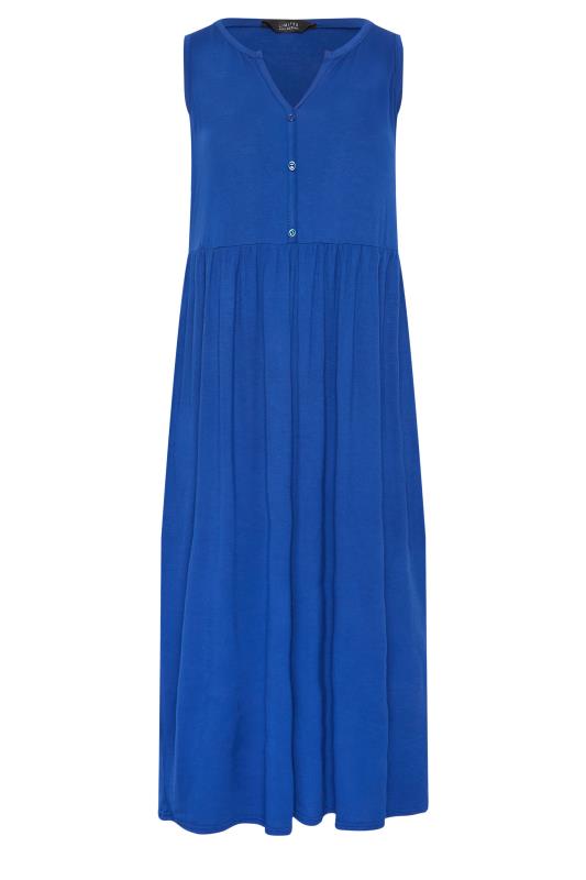 LIMITED COLLECTIO Plus Size Cobalt Blue Placket Maxi Dress | Yours Clothing 6