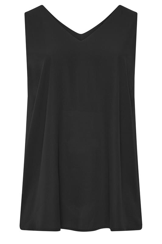 YOURS Plus Size Black V-Neck Cami Vest Top | Yours Clothing 5