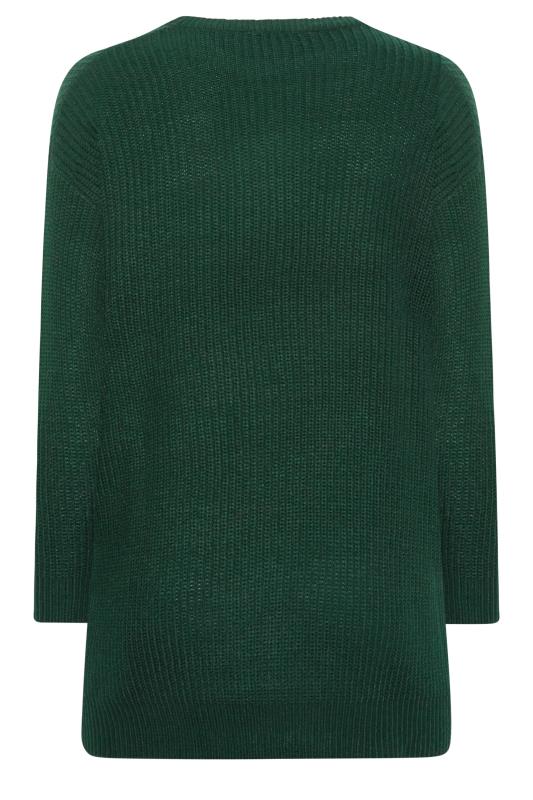Plus Size Curve Forest Green Essential Knitted Jumper | Yours Clothing 6