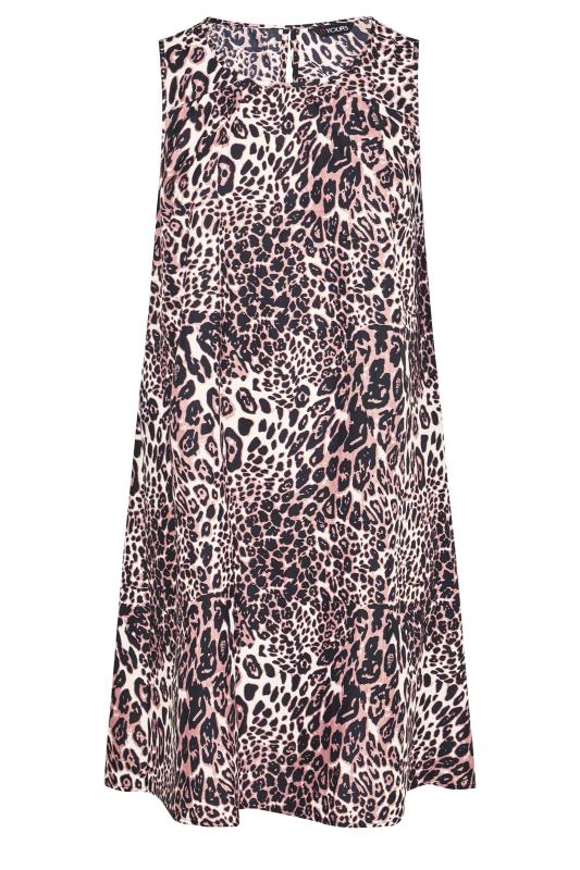 Curve Brown Leopard Print Swing Pocket Dress 6