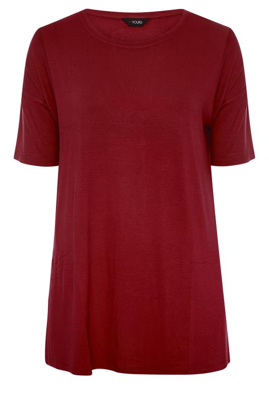 Plus Size Wine Red Oversized Jersey T-Shirt | Yours Clothing 6