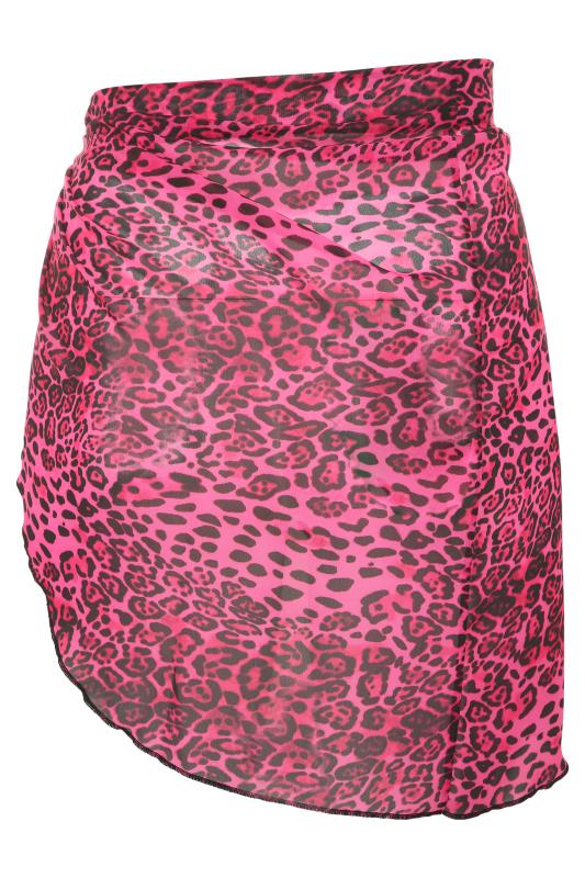 LIMITED COLLECTION Pink Neon Leopard Print Sarong_bk.jpg