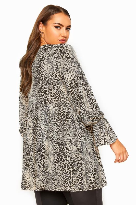 LIMITED COLLECTION Curve Beige Brown Leopard Print Peplum Top 4