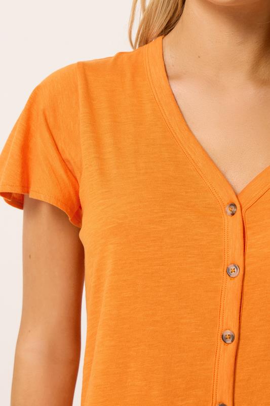M&Co Orange Cotton Frill Sleeve Blouse| M&Co 4