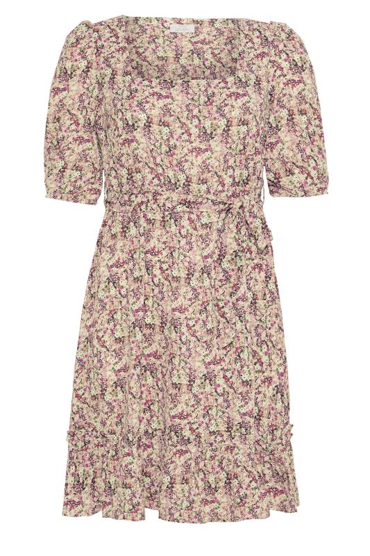 YOURS LONDON Curve Pink Ditsy Print Square Neck Dress 6