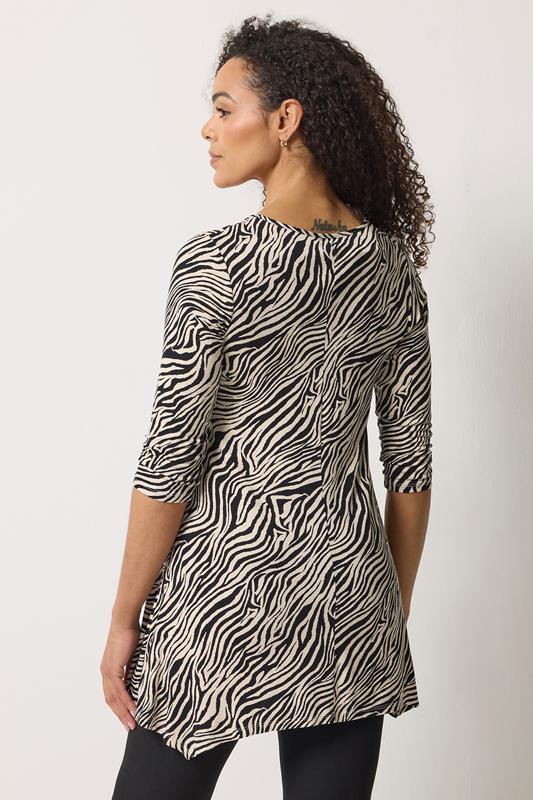 M&Co Black Zebra Print Hanky Hem Top | M&Co 2