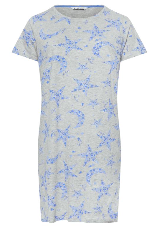 YOURS Curve Grey & Blue Star Print Nightdress | Yours Clothing 6