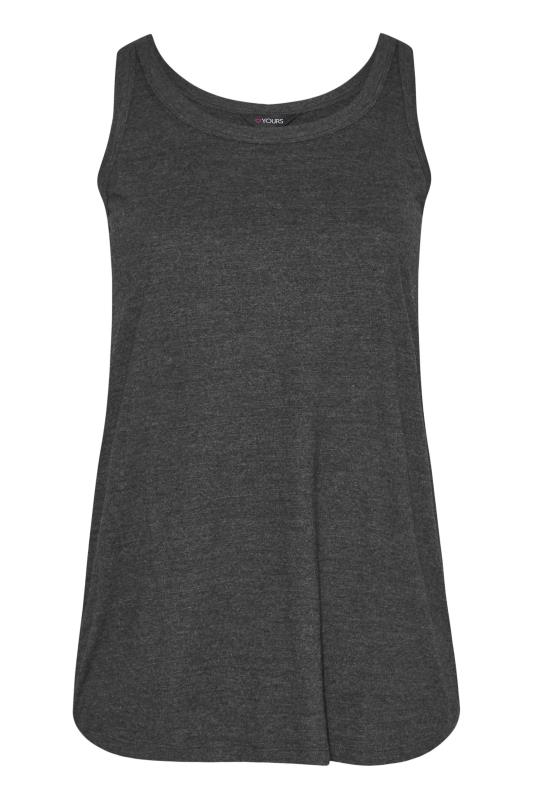Plus Size Grey Marl Vest Top | Yours Clothing 5