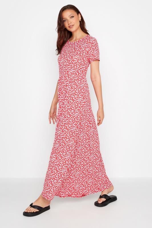 LTS Tall Red Ditsy Floral Maxi Dress 2