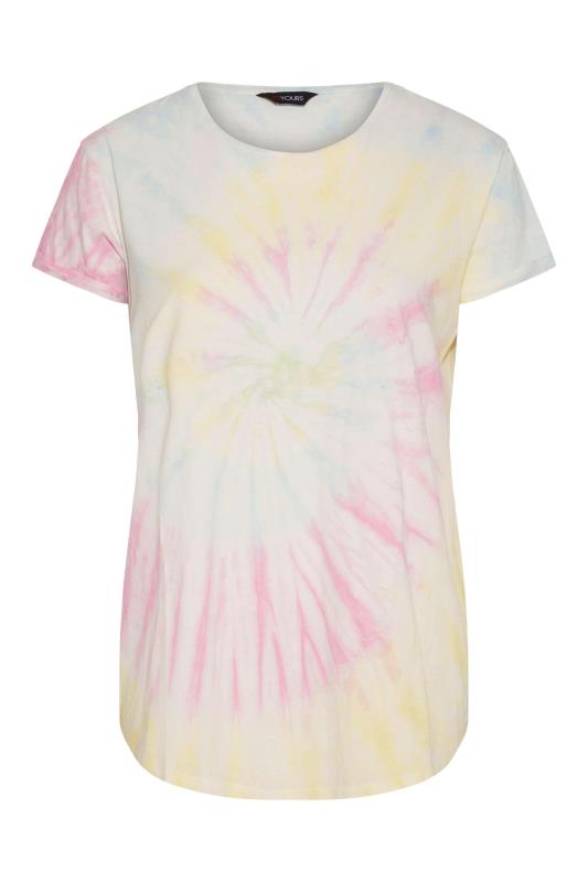 YOURS FOR GOOD Curve White Tie Dye T-Shirt_F.jpg