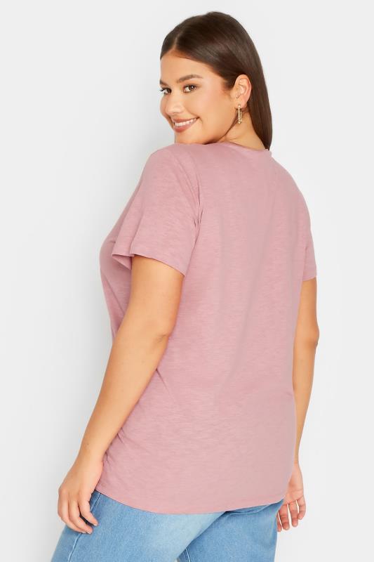 LTS Tall Women's Blush Pink Short Sleeve Cotton T-Shirt | Long Tall Sally 3