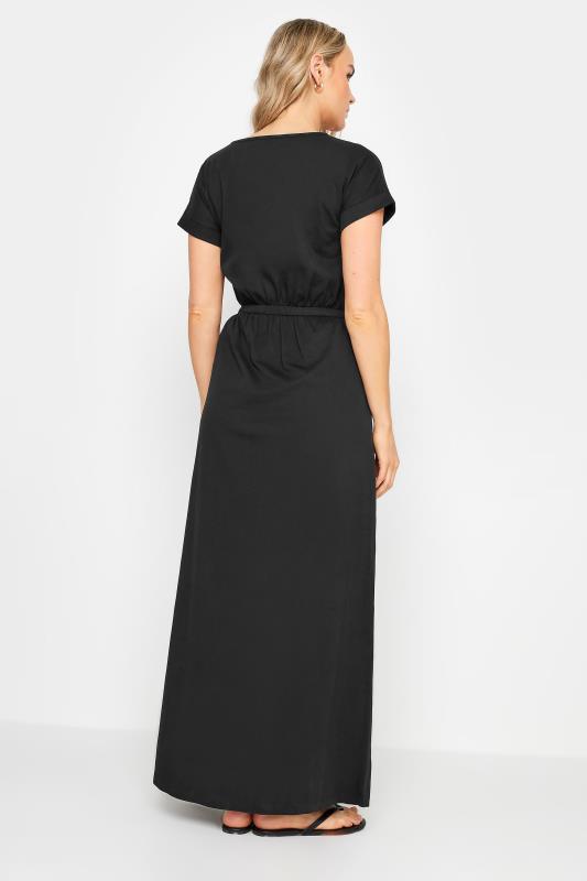 LTS Tall Women's Black Tie Waist Maxi T-Shirt Dress | Long Tall Sally 3