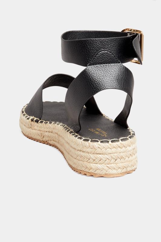 Plus Size Black Flatform Espadrilles In Wide E Fit & Extra Wide EEE Fit | Yours Clothing 4