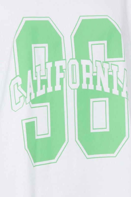 YOURS Curve Plus Size White 'California' Slogan Varsity T-Shirt | Yours Clothing 6
