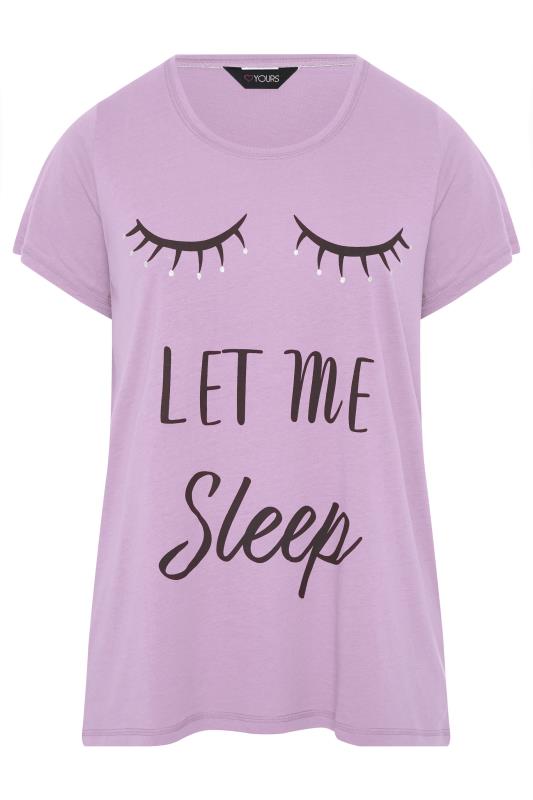 Curve Purple 'Let Me Sleep' Dipped Back Pyjama Top 5