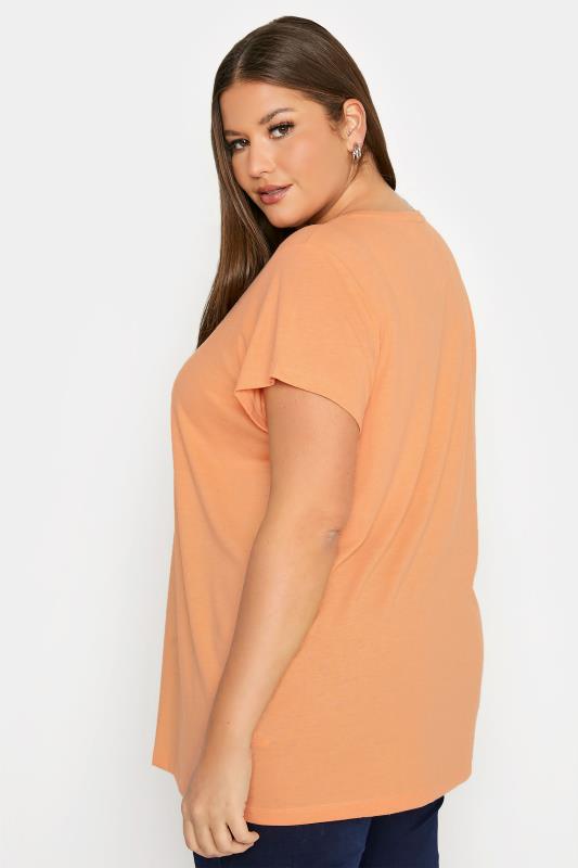 Curve Orange Marl Short Sleeve Basic T-Shirt 2