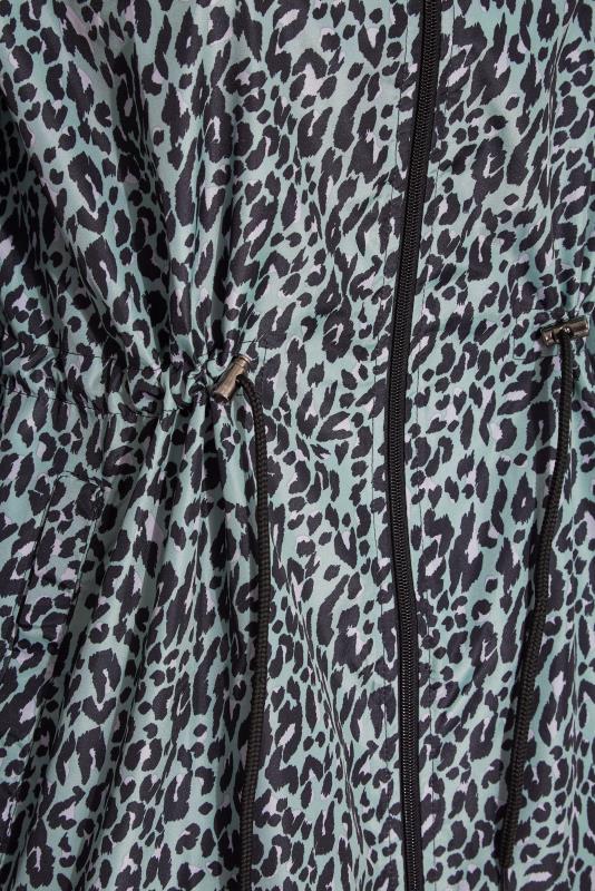 Plus Size Green Leopard Print Pocket Parka | Yours Clothing 6