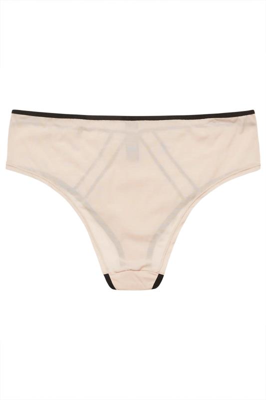YOURS Curve Nude Strap Detail Mid Rise Brazilian Knickers | Yours Clothing  6