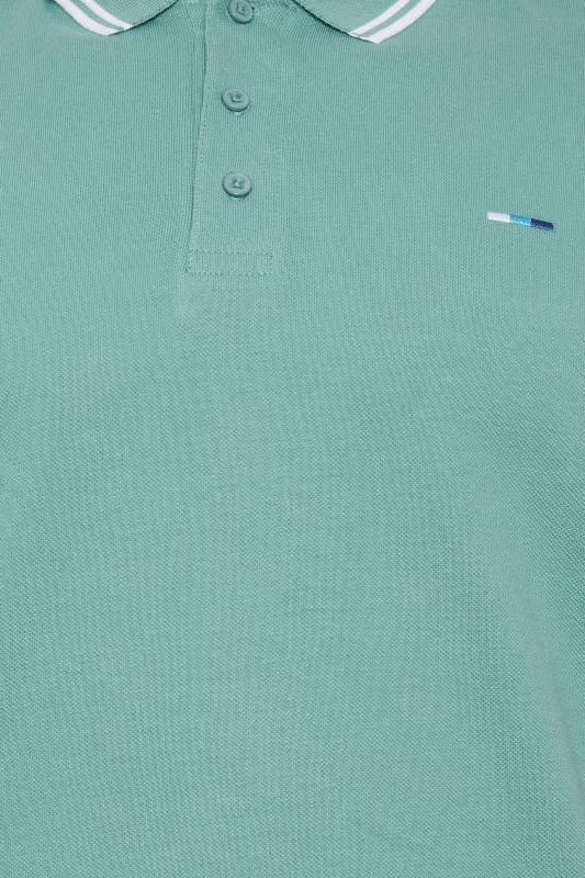 BadRhino Big & Tall Mineral Blue Tipped Polo Shirt | BadRhino  4