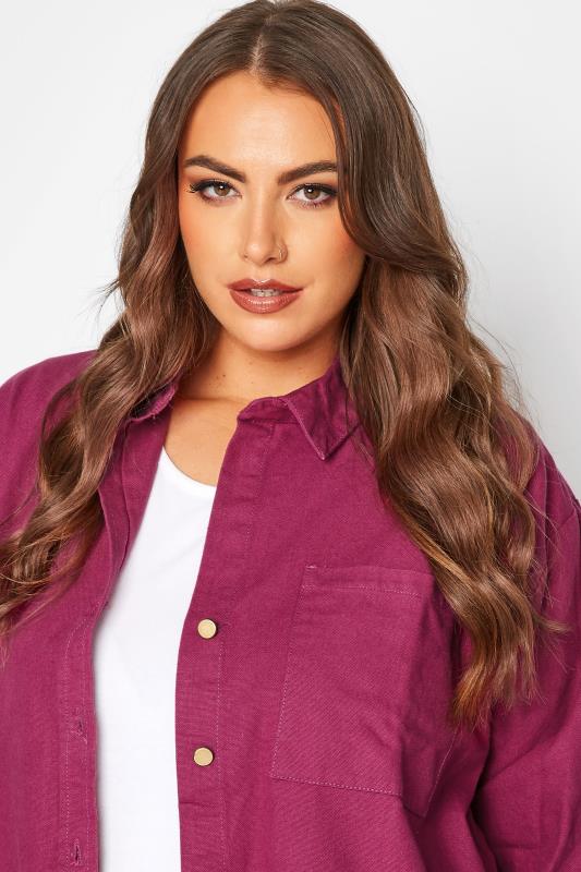 LIMITED COLLECTION Plus Size Purple Oversized Shacket | Yours Clothing 4