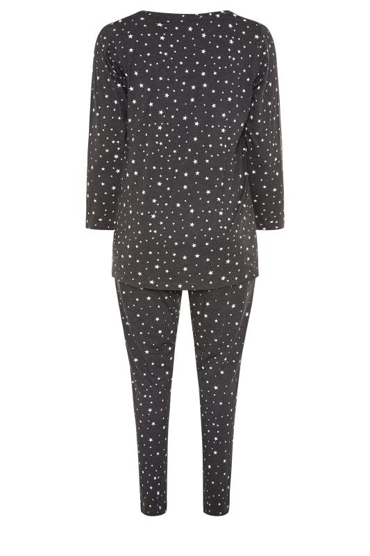 Curve Grey Star Print Pyjama Set_BK.jpg