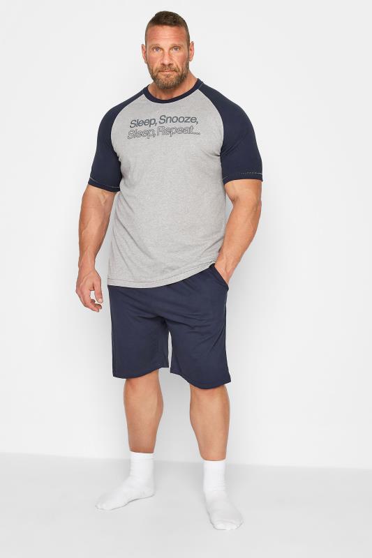 Men's  D555 Big & Tall Grey T-Shirt & Shorts Lounge Set