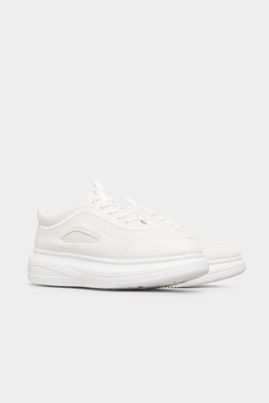 Plus Size  LIMITED COLLECTION White Platform Sporty Trainers In Regular Fit