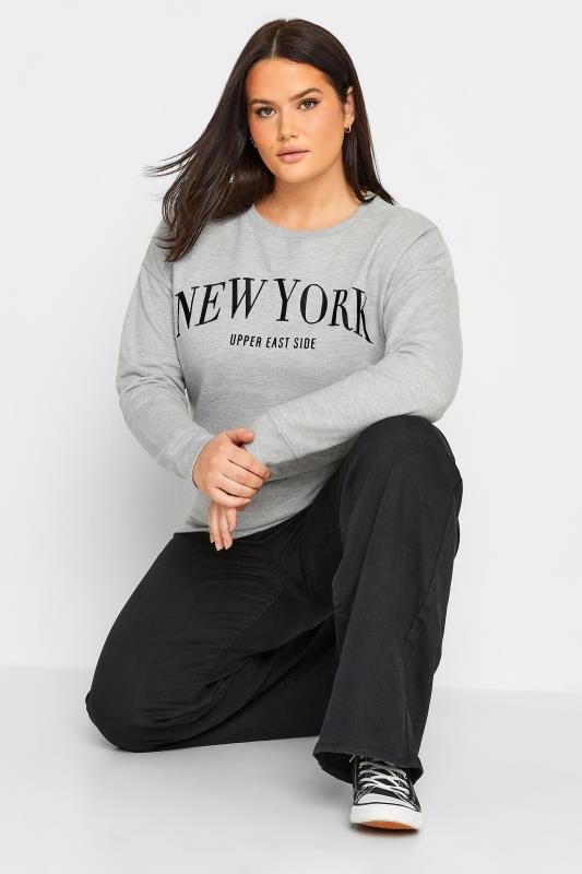 LTS Tall Women's Grey 'New York' Marl Sweatshirt | Long Tall Sally 5