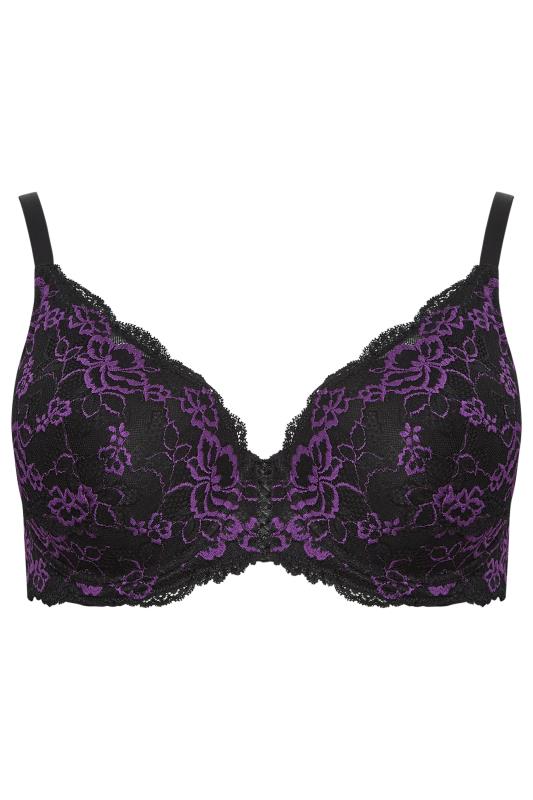 YOURS Plus Size Black Lace Padded Underwired Bra | Yours Clothing 6