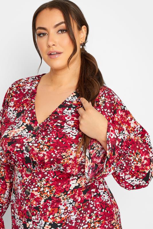 LIMITED COLLECTION Plus Size Red Floral Print Blouse | Yours Clothing 4