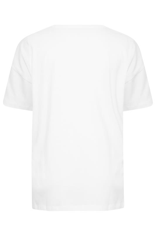 LIMITED COLLECTION Curve White Oversized Side Split T-shirt | Yours Clothing 8