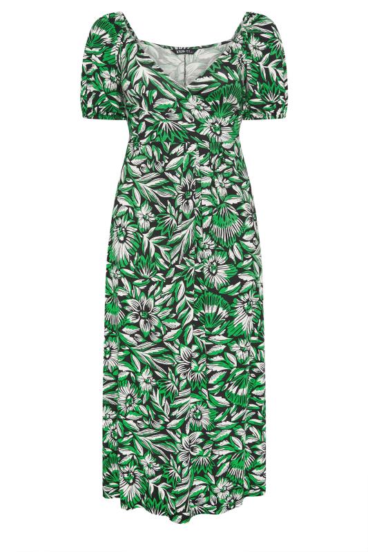 Yours Plus Size Green Floral Print Maxi Dress | Yours Clothing 5