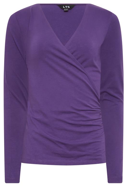 LTS Tall Women's Purple Jersey Wrap Top | Long Tall Sally 6