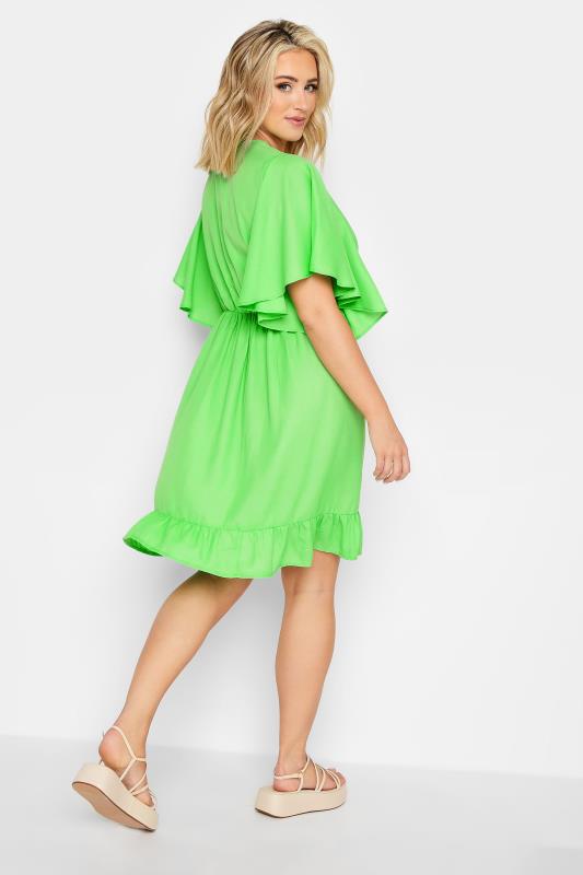 LIMITED COLLECTION Plus Size Green Frill Sleeve Wrap Tunic Dress | Yours Clothing 4