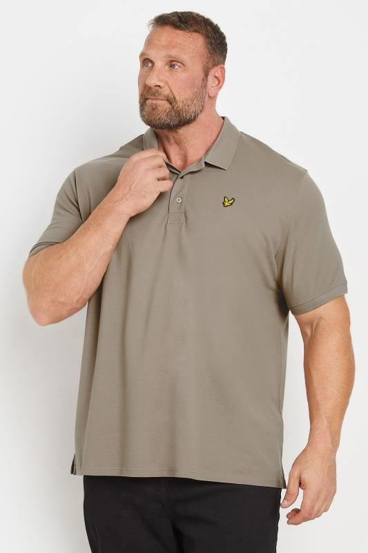 LYLE & SCOTT Big & Tall Stone Brown Short Sleeve Polo Shirt | BadRhino 2