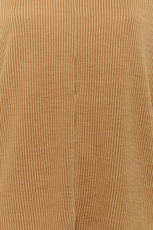 Plus Size Beige Brown Ribbed Soft Touch Top | Yours Clothing 5