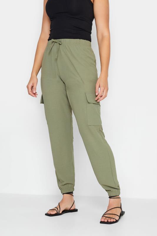 LTS Tall Women's Khaki Green Cargo Trousers | Long Tall Sally 1