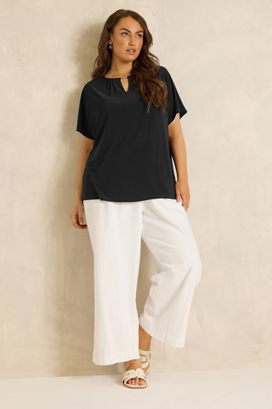 EVANS Plus Size Black Bar Detail Top | Evans 1