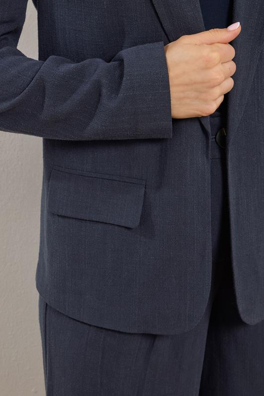 LTS Tall Women's Navy Blue Linen Blazer | Long Tall Sally 5
