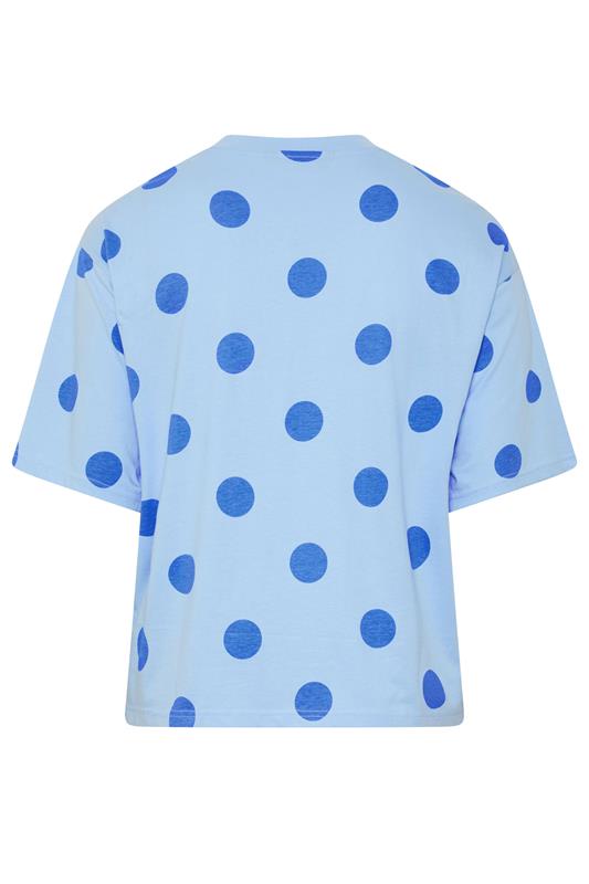 LIMITED COLLECTION Plus Size Blue Polka Dot T-Shirt | Yours Clothing 2