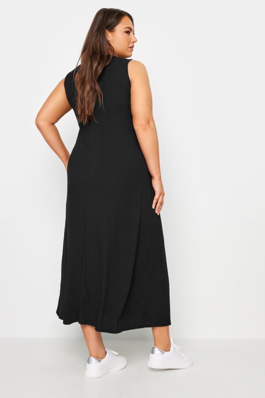 YOURS Plus Size Black Sleeveless Swing Maxi Dress | Yours Clothing 3