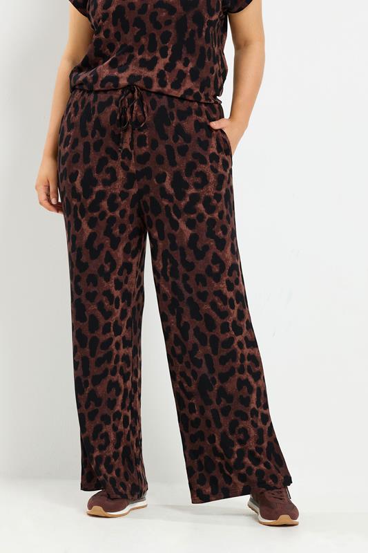 YOURS Curve Brown Leopard Print Trouser