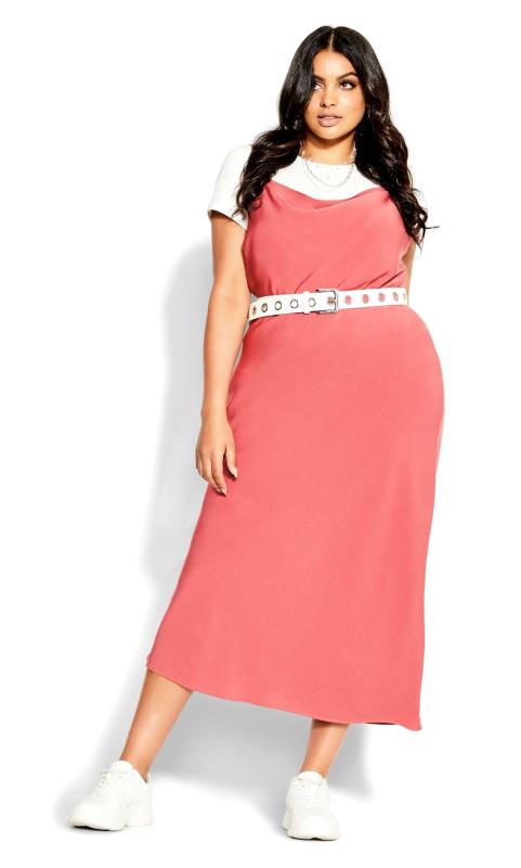 Plus Size  Evans Blush Pink Cowl Neck Midaxi Slip Dress