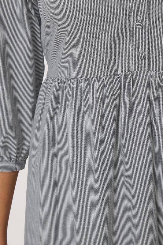 M&Co Grey Fine Stripe Tiered Maxi Dress | M&Co 4