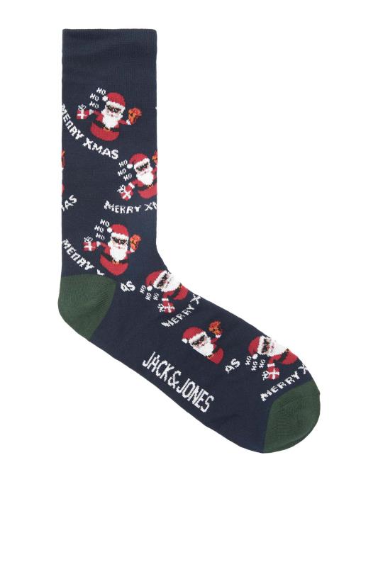 JACK & JONES 3 PACK Black & Blue Christmas Socks Gift Set | BadRhino 3